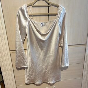 Princess Polly Cream Satin Dress